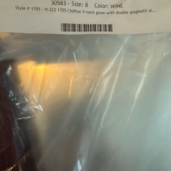 Bill Levkoff burgundy long spaghetti strap dress - Picture 5 of 7